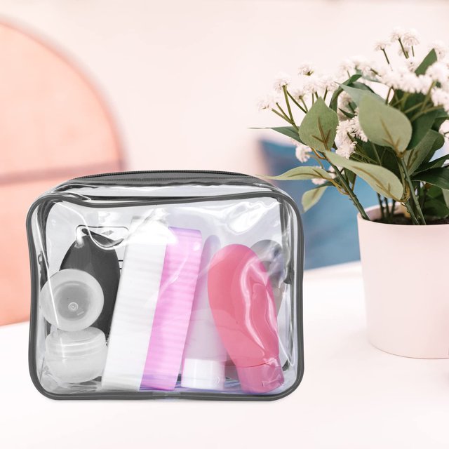 Approved Clear Travel Toiletry Bag Transparent Cosmetic Makeup Organizer Portable Carry On Liquid Approved