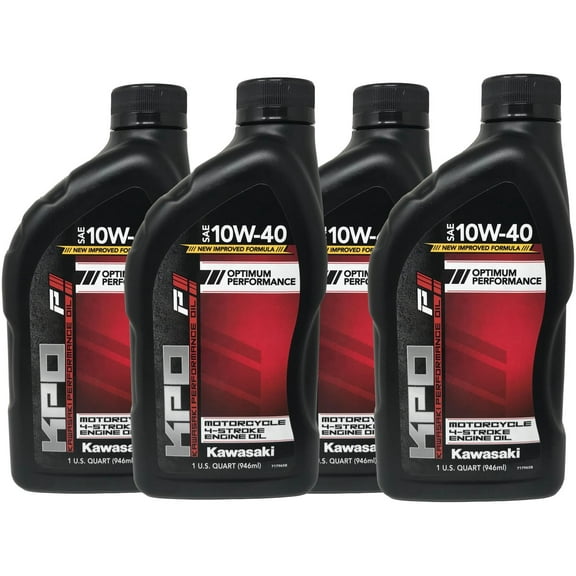Kawasaki Genuine OEM KPO Motorcycle 10W-40 Oil Quart K61021-101-01Q - 4 Pack