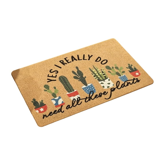 DAMAI Spring Flower Coir Welcome Mat Outdoor, Non Slip Durable Doormat with Daisy Flower Design, Front Door Mat for Entrance Home Porch Entryway Spring Summer Decor Housewarming Gift