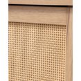 thumbnail image 2 of Mid-Century Modern Storage Cabinet With Woven Rattan Doors Natural Finish Adjustable Shelves, 2 of 7