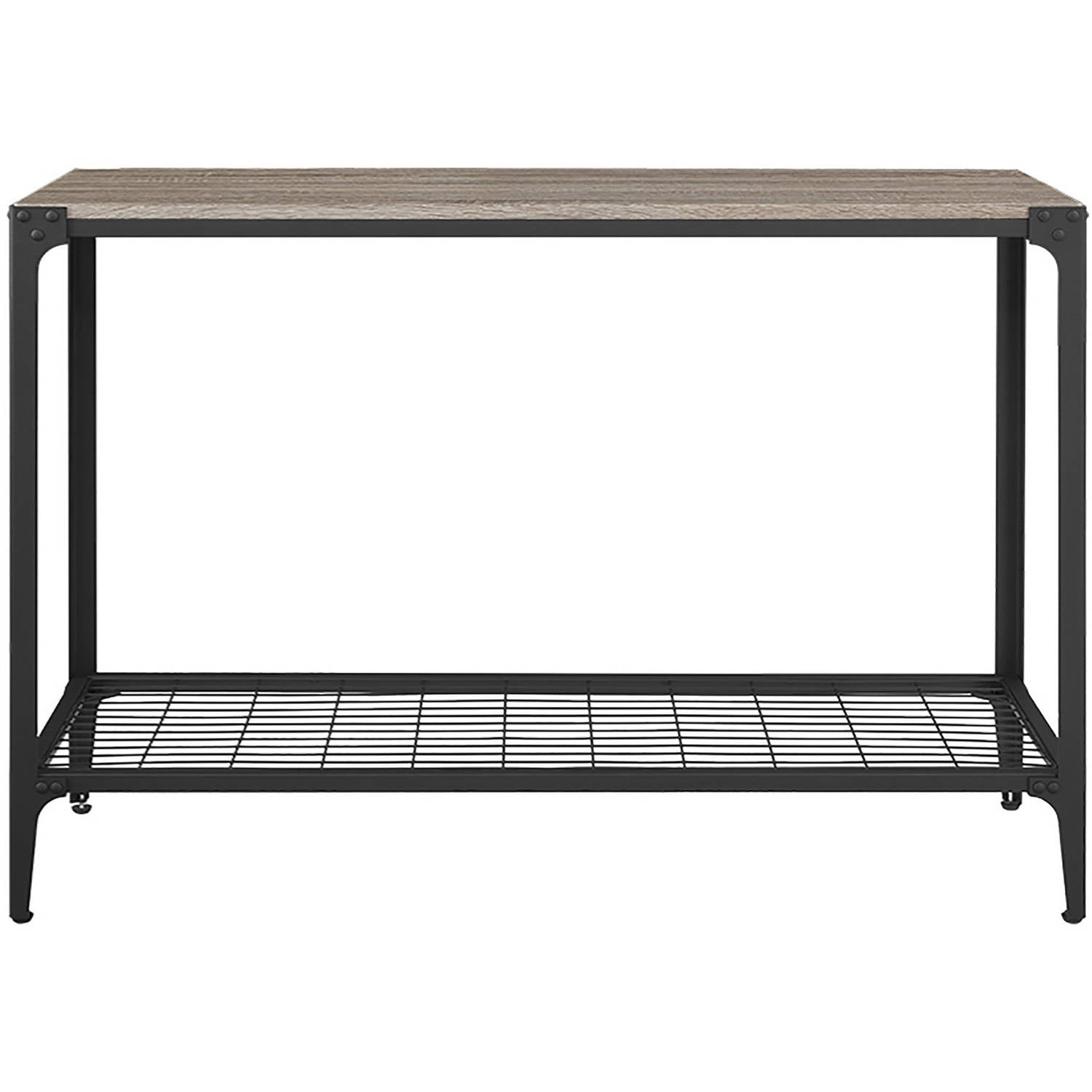 Manor Park Angle Iron Rustic Wood Entry Console Table, Driftwood