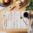thumbnail image 2 of Fall Botanical Placemats Set of 6, Orange Autumn Maple Leaf Vintage Placemats for Dining Table, Place Mats for Kitchen Tabletop, Waterproof Wipeable Dining Table Mats Set, 2 of 9