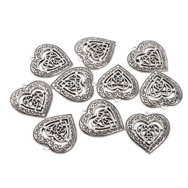 10pcs Colgante de Hueco Perfecto para Collar, , Proyecto De álbum De Recortes, Llavero Plata antigua