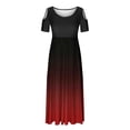 thumbnail image 2 of SMihono Robe Maxi Bohème d'Été pour Femmes Grande Taille Mode Décontractée Manches Courtes Épaules Dénudées Imprimé Col Rond Robe de Plage, 2 of 4