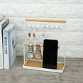 thumbnail image 4 of Herwey Jewelry Display Stand,Modern Metal 2 Tier Tabletop Bracelet Necklace Jewelry Organizer Display Tree Rack with Tray, Necklace Display Rack, 4 of 8