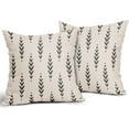 thumbnail image 2 of Black Boho Pillow Covers Set of 2 16x16 Inch Ethnic Design Vintage Geometric Herringbone Print Decorative Throw Pillows for Outdoor Sofa Couch Bed Timeless and Elegant, 2 of 6