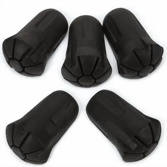 MIPCASE 5Pcs Walking Stick Tips Black Durable Anti-Slip Crutch Foot Covers for Hiking Poles