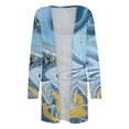 thumbnail image 3 of DDAPJ pyju Women Fashion Cardigan 2023,Lightweight Open Front Long Sleeve Drape Cardigans Marble Print Casual Kimono Tops Fall Winter Thin Coats with Pockets, 3 of 5