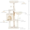 thumbnail image 3 of TJOUL Arbre à Chat avec Jouet, Tour Condo pour Chats d'Intérieur, Maison pour Chat avec Perchoir en Peluche Rembourré, Hamac Confortable et Poteaux à Griffer en Sisal, Gris Fumé HCT004SG, 3 of 7