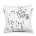 thumbnail image 1 of EREHome Housse de Coussin Vintage 20x20 Pouces Pug Throw, 1 of 4