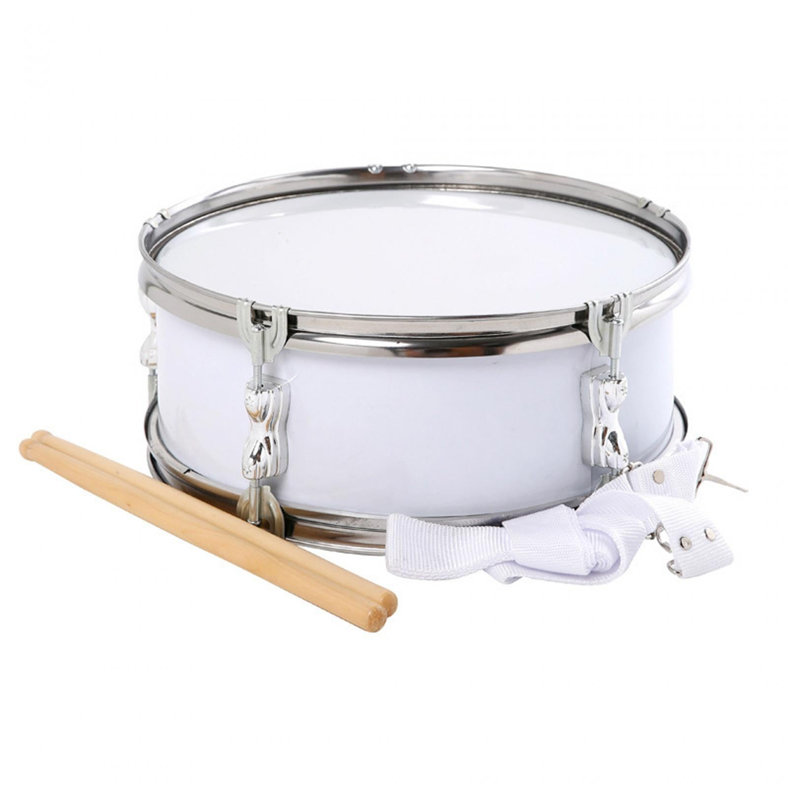 STARTIST 13" Snare Drum Music Drums Lightweight Educational Toy Musical Instruments Percussion Instrument for Boys Girls Kids Children White
