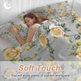 thumbnail image 5 of Yellow Rose Bedding 3 Piece Duvet Cover Set Twin Size, Vintage Country Botanical Floral Vines Soft Microfiber Comforter Cover with Zipper Closure & Pillowcases, Wrinkle & FadeResistant Quilt Cover, 5 of 9