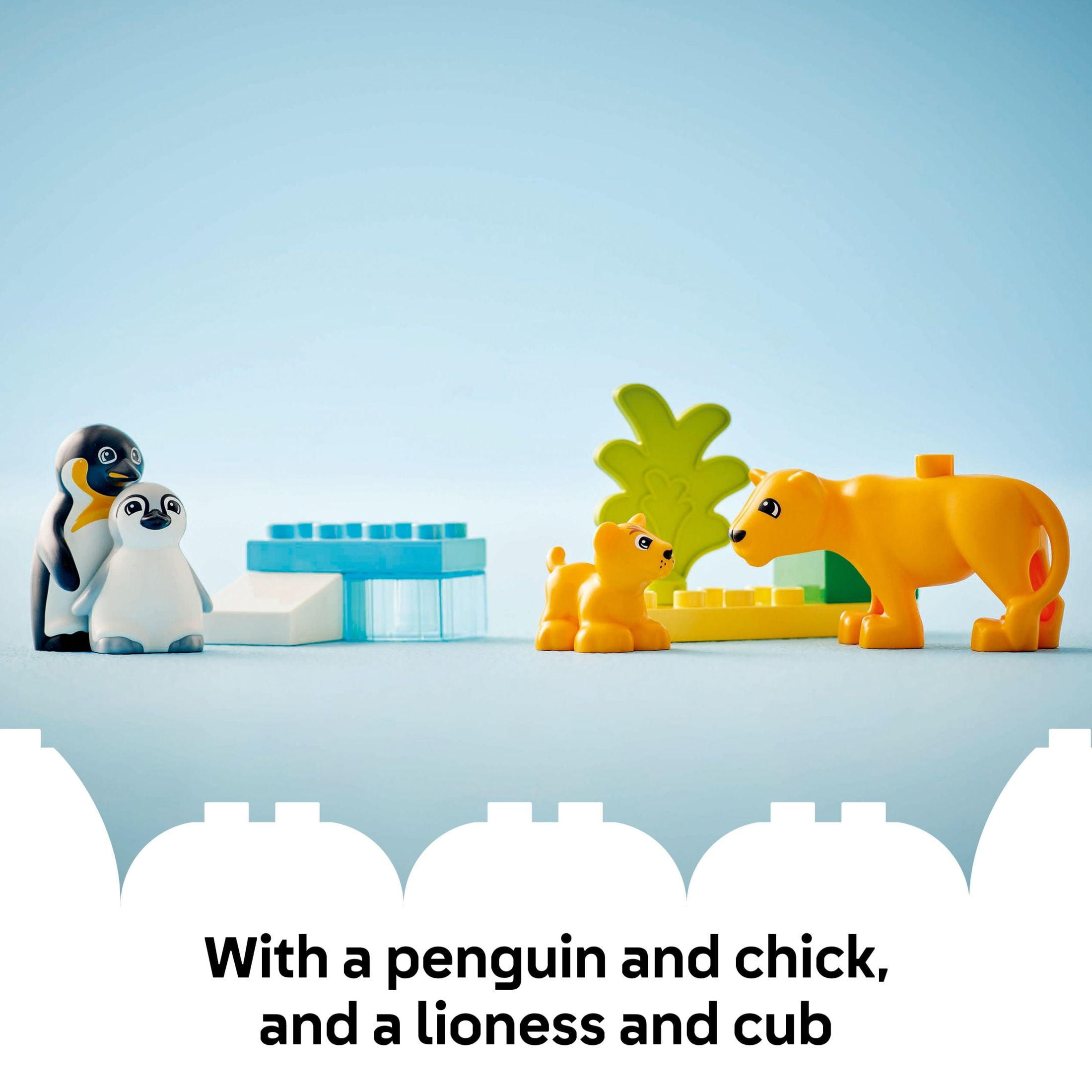 LEGO DUPLO Town Wild Animal Families Penguins & Lions Building Toy Playset - Preschool Learning & Educational Animal Toy for Toddlers, Boys and Girls, Ages 2+ - Baby Gift Ideas - 10442