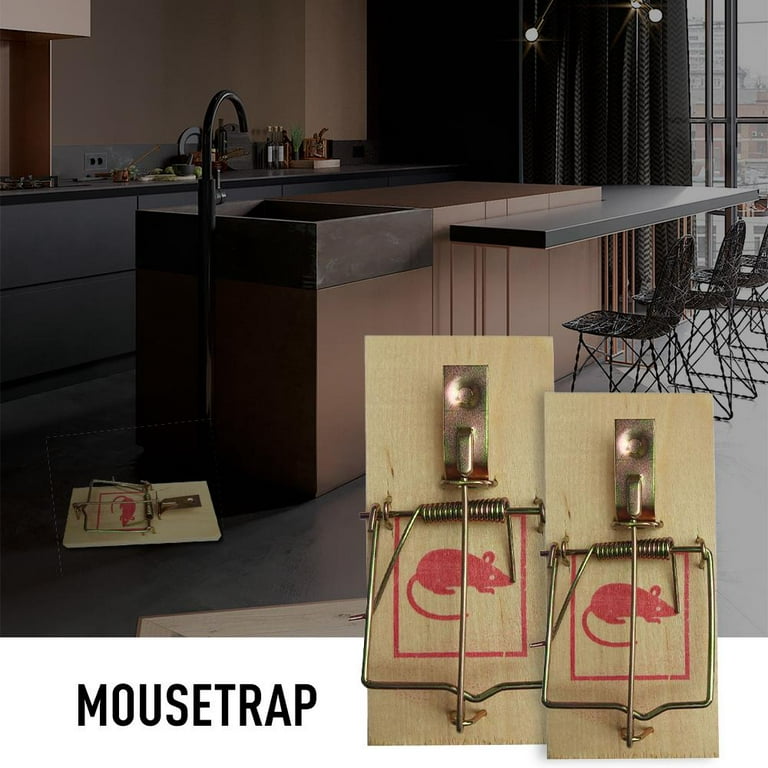 4Pcs Reusable Wooden Mice Mouse Traps Bait Mice Home Garden Mouse