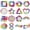 Multi2-75pcs, variant on Neasyth 45 Pcs Anxiety Sensory Stickers Calm Stickers, Adhesive Textured Fidget School Office Supplies