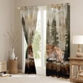 thumbnail image 3 of Castle Fairy Safari Deer Curtains Pack of 2 (42x84 Each),Jungle Animal Curtains Blackout, 3 of 6