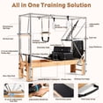 thumbnail image 4 of STICCIO 3-in-1 Pilates Reformer for Gym ＆ Home, Oak Wood Pilates Equipment, 6 Springs 6-Gear, 500 lbs Capacity, 3" PU Cushion, Full Set Included, 4 of 10
