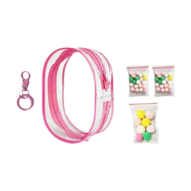 Bolsa de exhibición de figuras transparente a prueba de polvo Estuche de exhibición de muñecas de PVC para coleccionistas de muñecas rosa rosa