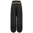 thumbnail image 4 of Haitryli Womens Belly Dance Pants Shiny Sequined Bloomers Harem Pants Stage Performance Trousers Black M, 4 of 6