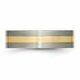 thumbnail image 4 of Primal Steel Titanium Brushed with 14 Karat Yellow Inlay 6mm Flat Band, 4 of 10