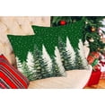thumbnail image 2 of Green White Christmas Tree Pillow Covers 18x18 Inch Set of 2 Snow Winter Holiday Xmas Farmhouse Decoration Throw Pillow Cases for Sofa Couch, 2 of 6