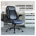 thumbnail image 3 of Executive Office Chair with Cutting-edge Adjustable Lumbar Support, High Back PU Leather Office Chair Ergonomic for Back Pain, with Padded -up Arms Adjustable Waist Support, 3 of 7