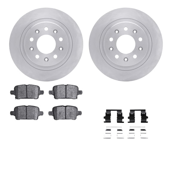 Dynamic Friction Company Rear Brake Rotors with 5000 Advanced Brake Pads includes Hardware 6512-47328