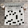 thumbnail image 3 of Ambesonne Word Search Game Quilted Bedspread Set 3 Pcs, Crossword Boxes, King Size, Black and White, 3 of 3
