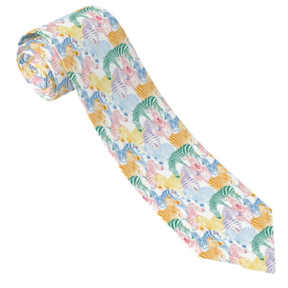 Sigee Zebra Colourful for Elegant Men's Necktie,Classic Tie for Formal and Casual Occasions
