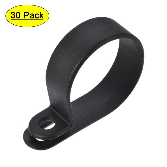 Cable Clips Wire Holder R Type Clamp 30mm Fastener for Home Office Cords Management Black 30Pcs