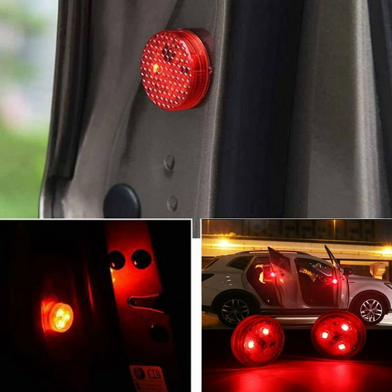 2 Pcs Car Door Warning Light Security Lights for Cars Red