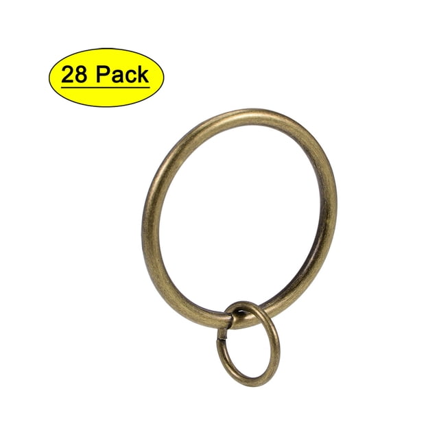 Unique Bargains Curtain Rings Metal 37mm Inner Dia for Curtain Rods Bronze 14 Pcs