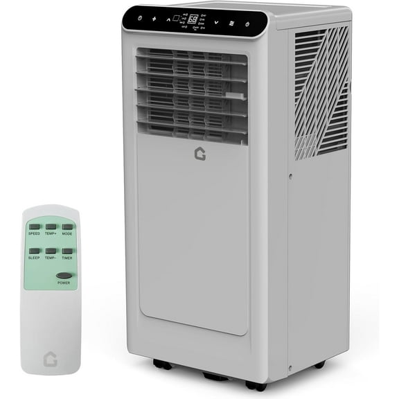 2025 Summer New 10000 BTU Portable Air Conditioner with Remote Control, 3-In-1 Quiet AC Unit, Dehumidifier & Fan for 450 Sq.Ft Rooms. Includes Window Kit, 24H Timer & Sleep Mode,Grey
