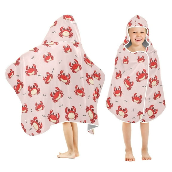 joogoo Crabs Cute Kids Hooded Beach Towel Baby Bath Towel 23.5"x50"