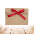 thumbnail image 4 of 50pcs European Style Envelope Kraft Paper Storage Pouch Bowknot Envelope Delicate Invitation Cards Envelopes (With Claret-red Ribbon), 4 of 8