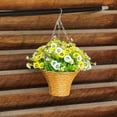 thumbnail image 4 of Matsuzay Cesta colgante de flores de simulación con cadenas de hierro duraderas para jardín, cesta colgante de flores de simulación de Decoración del hogar tipo+2, 4 of 6