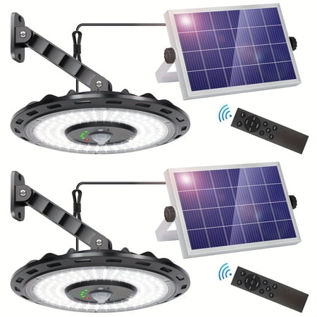 Solar Motion Sensor Shed Light 3000LM Dimmable 5 Modes, Remote Control, Solar Powered Security Light for Indoor Outdoor Barn Yard Garage Patio