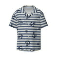 thumbnail image 2 of Lsque Anchors And Steering Wheel print Men's Cuban Collar Short Sleeve Shirt Summer Beachwear Casual Button Down Fashionable Vacation Leisure Shirt-Small, 2 of 7