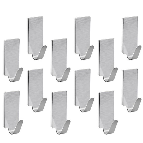 Yuangui 30pcs Stainless Steel Strong Sticky Hooks Traceless Door Back Hooks (Silver)