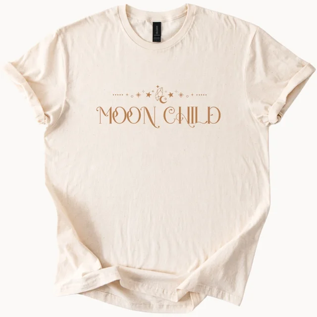 Moon Child Tee Celestial Boho Graphic Shirt Unisex S-5XL Birthday Gift