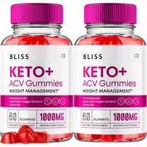(2 Pack) Bliss Keto Gummies, Bliss Keto ACV Gummies Advanced 1000MG Formula, Bliss Apple Cider Vinegar Folate Vitamin B6 B12 Beet Root Pomegranate Vegan Non GMO Keto Supplement(120 Gummies)