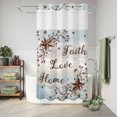 thumbnail image 6 of No Hook Shower Curtain, Country Star Brown Shower Curtains for Bathroom with See Through Top Window, Vintage Rustic Texas Stars Wooden Waterproof & Washable Bath Curtain Stand Up Stall 36"x72", 6 of 9