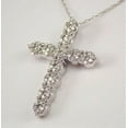 thumbnail image 2 of 2.00Ct Round Cut Lab Created Diamond Women's Cross Pendant 14K White Gold Plated Sterling Silver, 2 of 4
