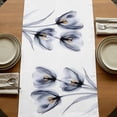 thumbnail image 5 of Light Grey Tulip Table Runner, Rustic Elegant Floral Botanical Washable Cotton Linen Table Runners 70 Inches Long, Dresser Scarf Runner for Dining/Kitchen/Coffee/TV Stands/Cabinets 13''x70'', 5 of 9