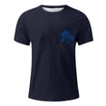 thumbnail image 3 of Sngxgn Mens Short Sleeved T-Shirt Crew Neck Straight Solid Breathable Casual Tee Tops for Men(Dark Blue,M), 3 of 4