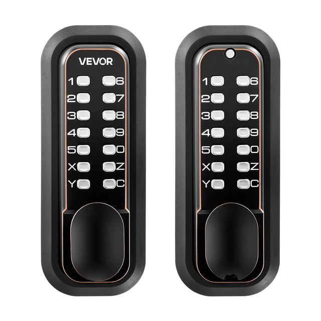 VEVOR Mechanical Keyless Entry Door Lock, 2.0 Code Upgrade, 4-7 Digits Code, Double-Sided Push Button Combination Mechanical Keypad Door Knob, Auto Locking, for Indoor or Outdoor, Oil-Rubbed Bronze