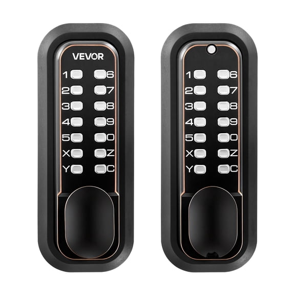 VEVOR Mechanical Keyless Entry Door Lock, 2.0 Code Upgrade, 4-7 Digits Code, Double-Sided Push Button Combination Mechanical Keypad Door Knob, Auto Locking, for Indoor or Outdoor, Oil-Rubbed Bronze