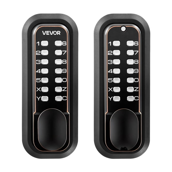 VEVOR Mechanical Keyless Entry Door Lock, 2.0 Code Upgrade, 4-7 Digits Code, Double-Sided Push Button Combination Mechanical Keypad Door Knob, Auto Locking, for Indoor or Outdoor, Oil-Rubbed Bronze