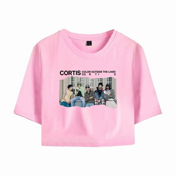 Cortis Merch Crop Top Midriff-Baring Tshirt Girl Fashion Kpop Short Sleeve