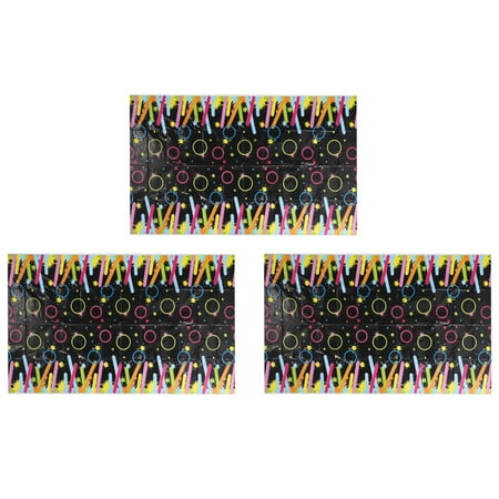 

3Pcs Glow Party Tablecovers Noen Plastic Tableclothes for Let Glow Party Theme Party Glow Party Decorations Supplies
